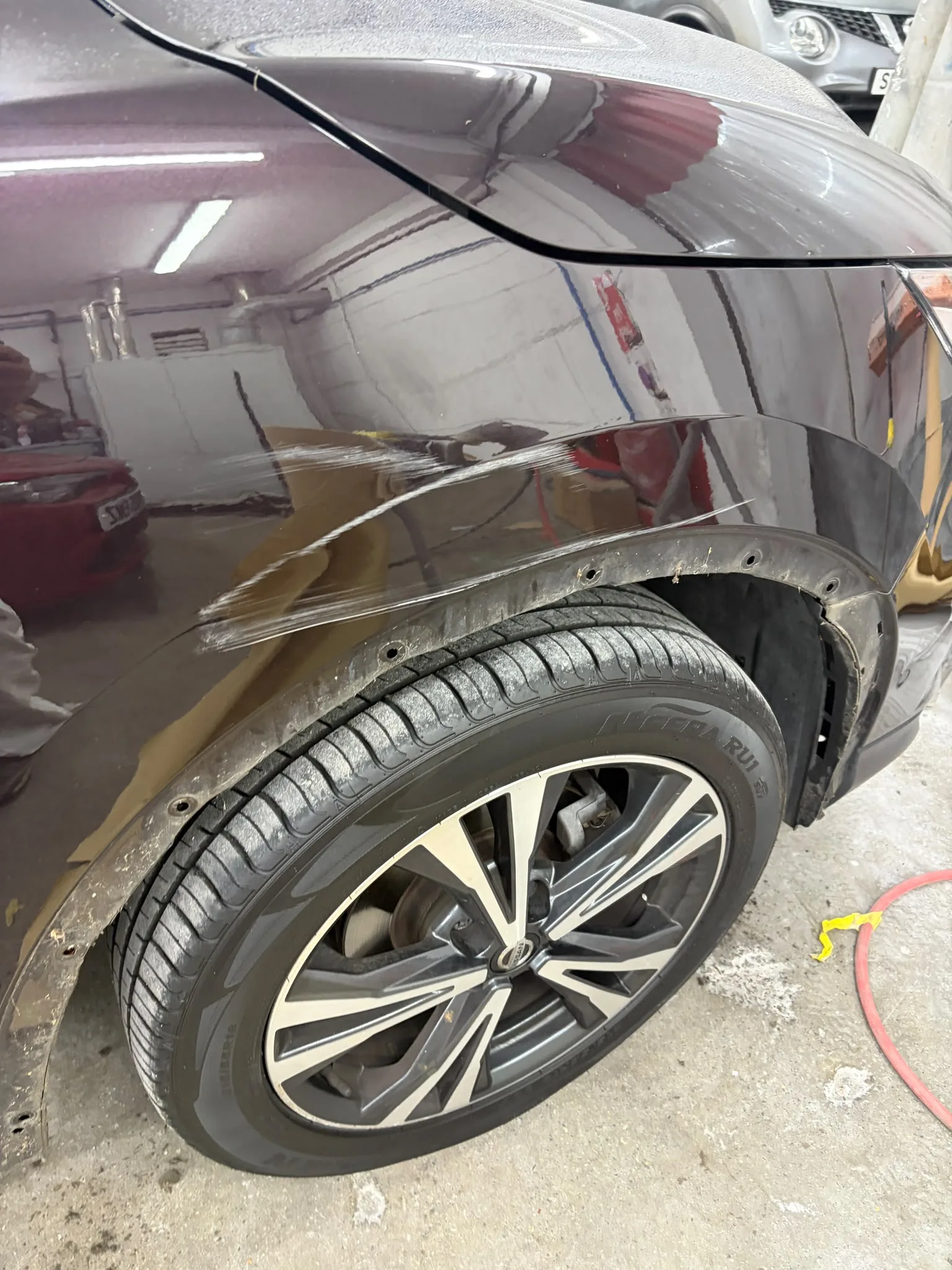 Before — Nissan Juke Bollard Damage and Wing Repair in Surrey